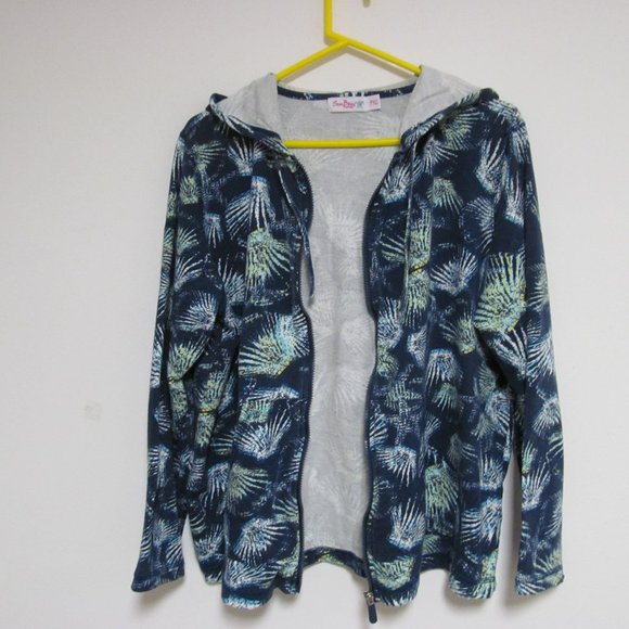 Womens Sun Bay Zip Front Jacket with Hood Blue wit - Picture 8 of 8